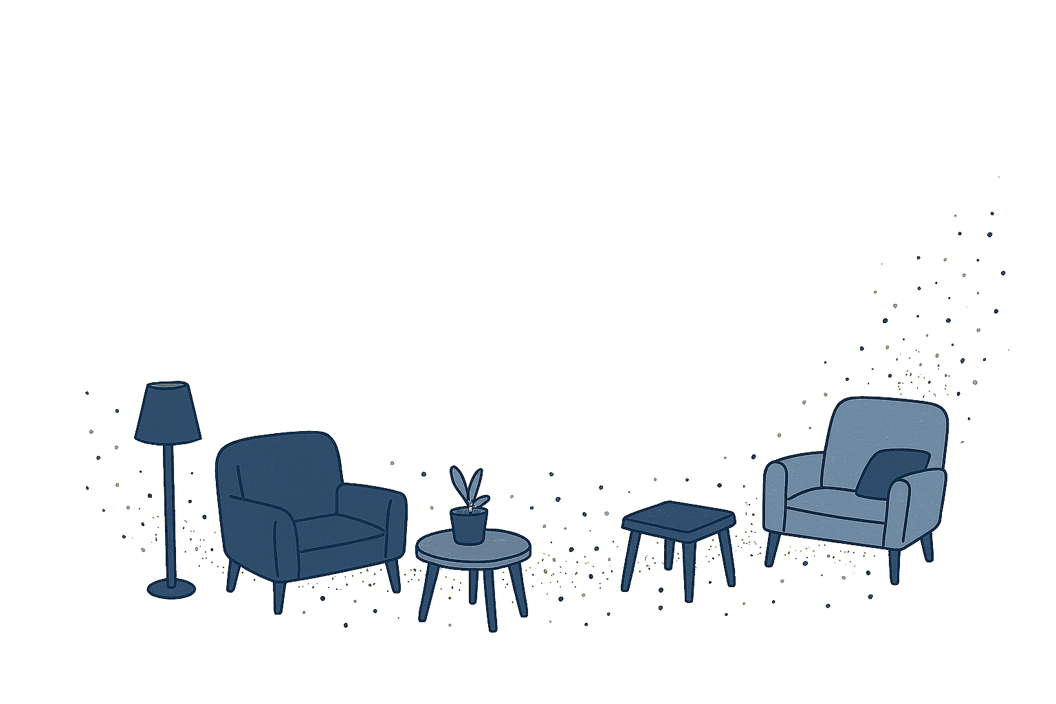 Blue furniture items